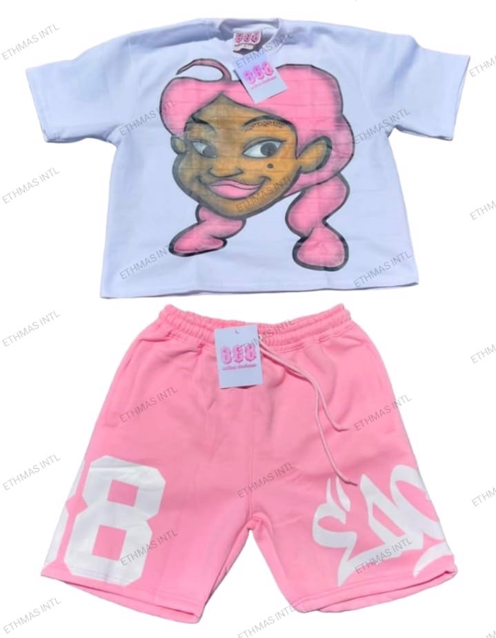 Customized DTF Printing Female Shorts Set