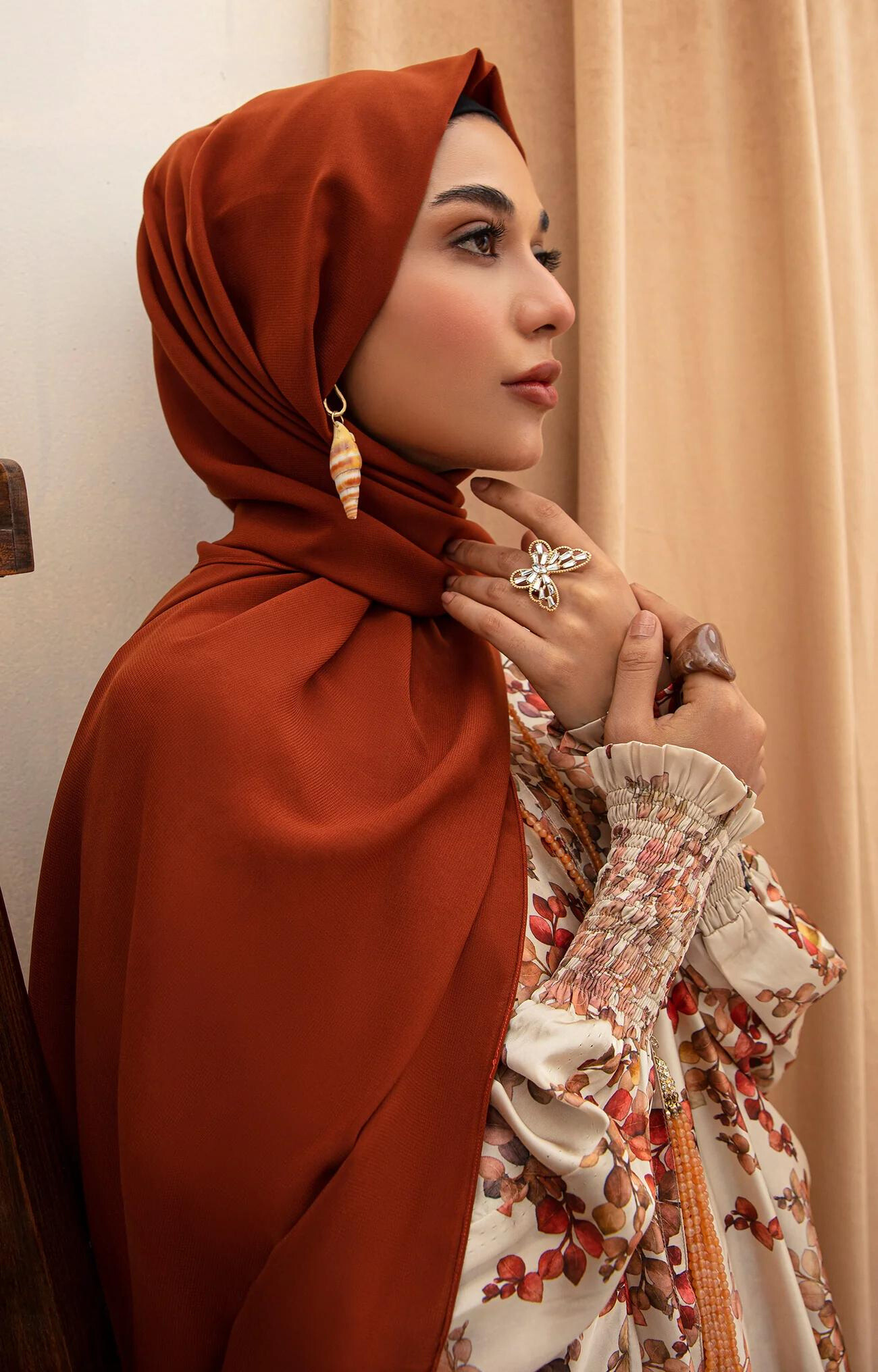 Elara Printed Cape Fashionable Abaya Quality Piece Variety Colours And Customisations Branding - view 8
