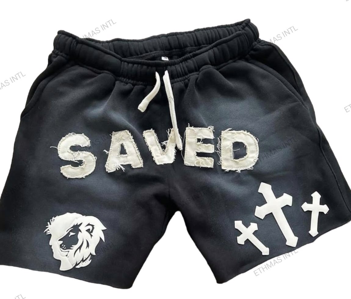Customized Sun Fade Distressed Embroidery Shorts - view 3