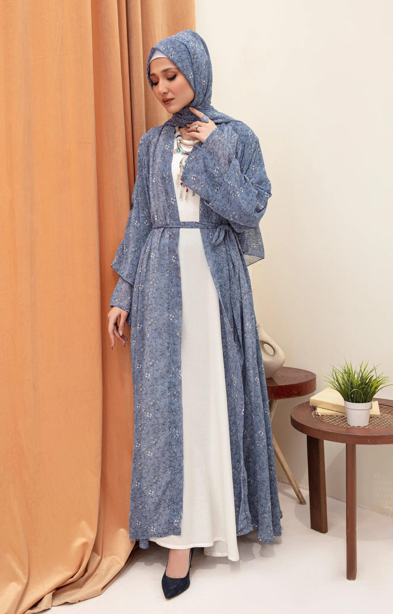 Blue Dust Modest Wear Fashionable Abaya Quality Piece Variety Colours And Customisations Branding