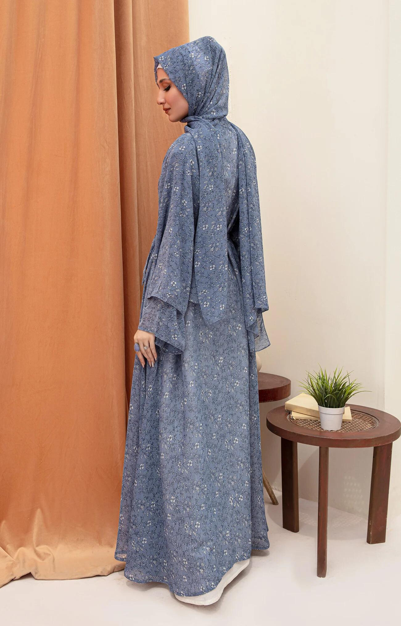 Blue Dust Modest Wear Fashionable Abaya Quality Piece Variety Colours And Customisations Branding - view 2