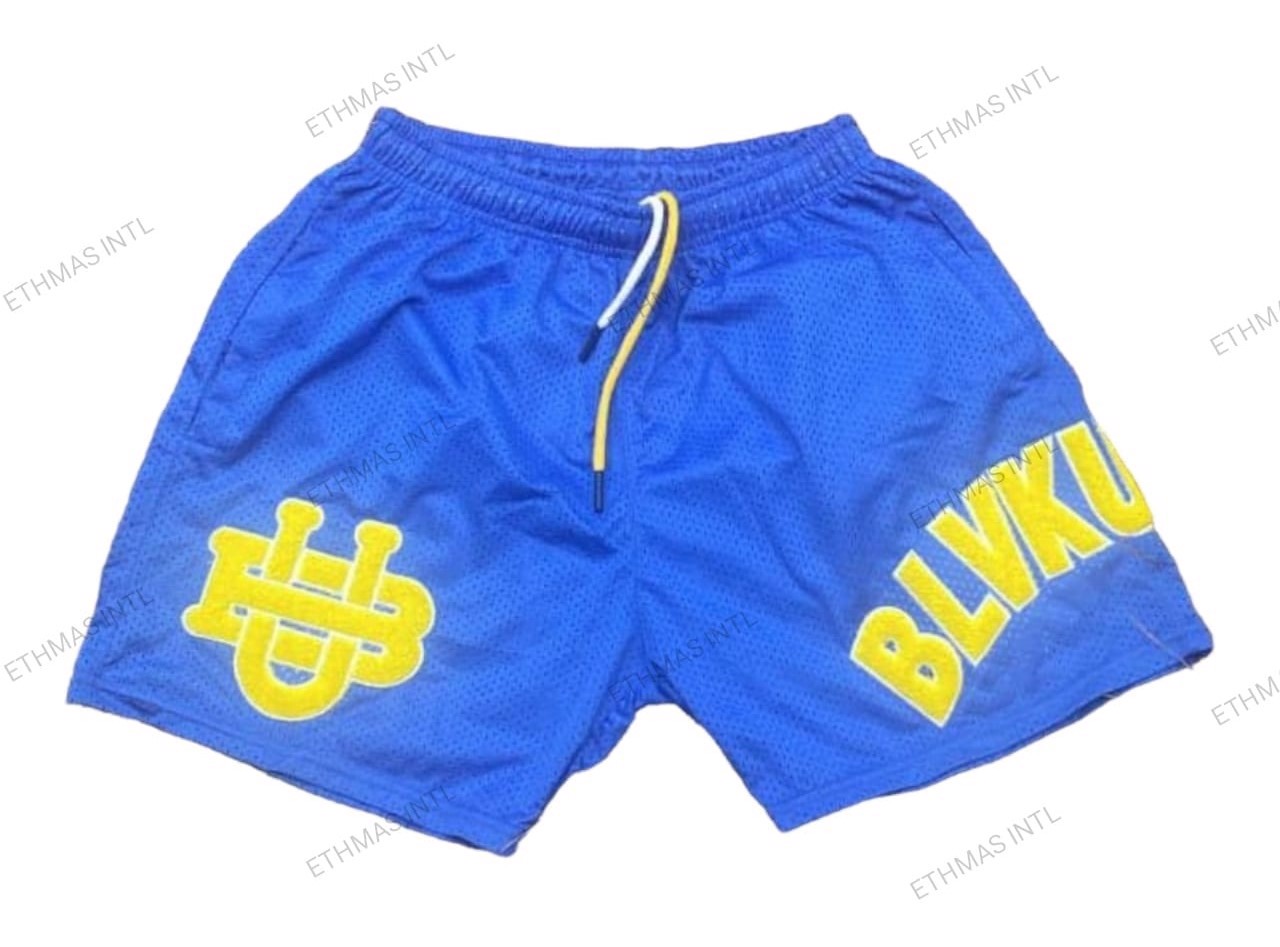 Customized Mesh Shorts With Chenille Embroidery Patch - view 4
