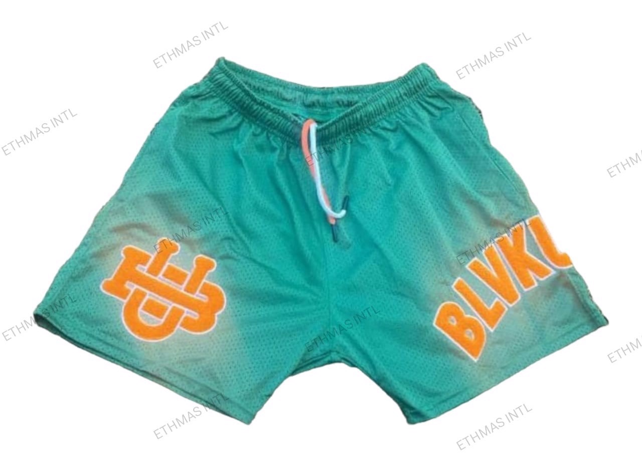 Customized Mesh Shorts With Chenille Embroidery Patch - view 7