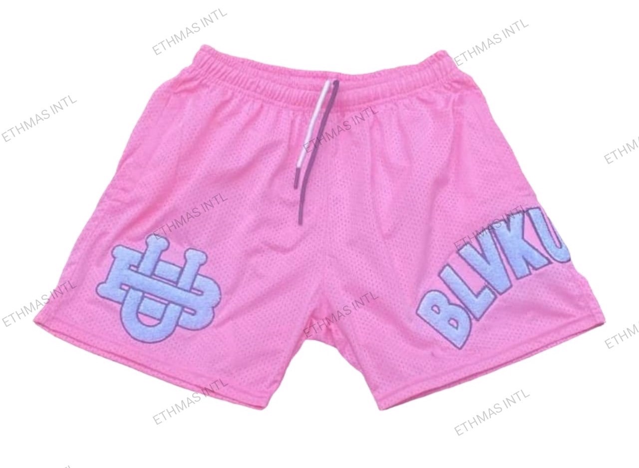 Customized Mesh Shorts With Chenille Embroidery Patch - view 10