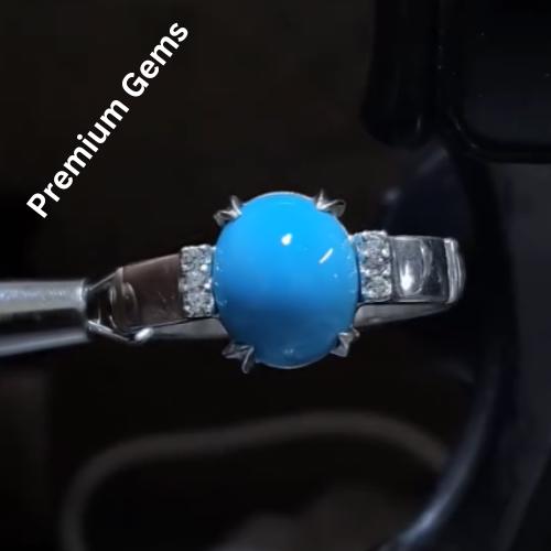 Clean Rare Turquoise Ring Nishapuri Feroza Natural Feroza Ring Shia Rings
