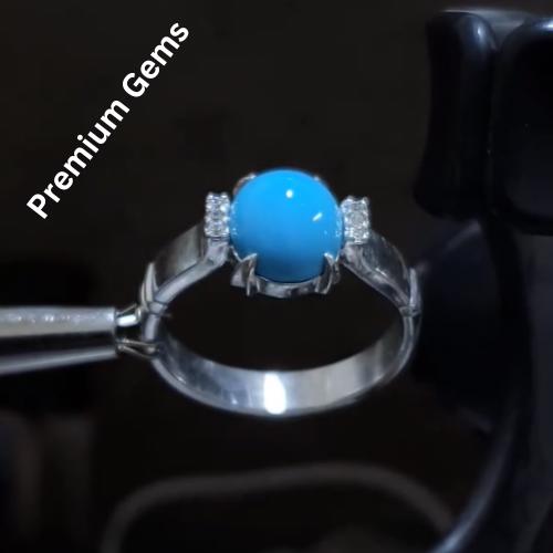 Clean Rare Turquoise Ring Nishapuri Feroza Natural Feroza Ring Shia Rings - view 2