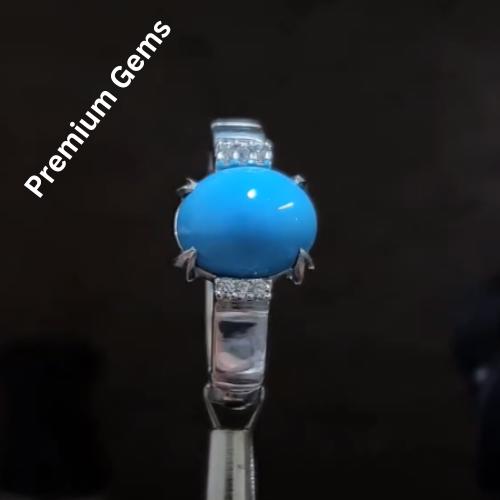 Clean Rare Turquoise Ring Nishapuri Feroza Natural Feroza Ring Shia Rings - view 6