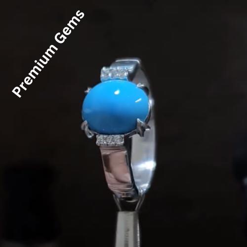 Clean Rare Turquoise Ring Nishapuri Feroza Natural Feroza Ring Shia Rings - view 8
