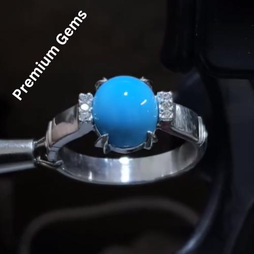 Clean Rare Turquoise Ring Nishapuri Feroza Natural Feroza Ring Shia Rings - view 11