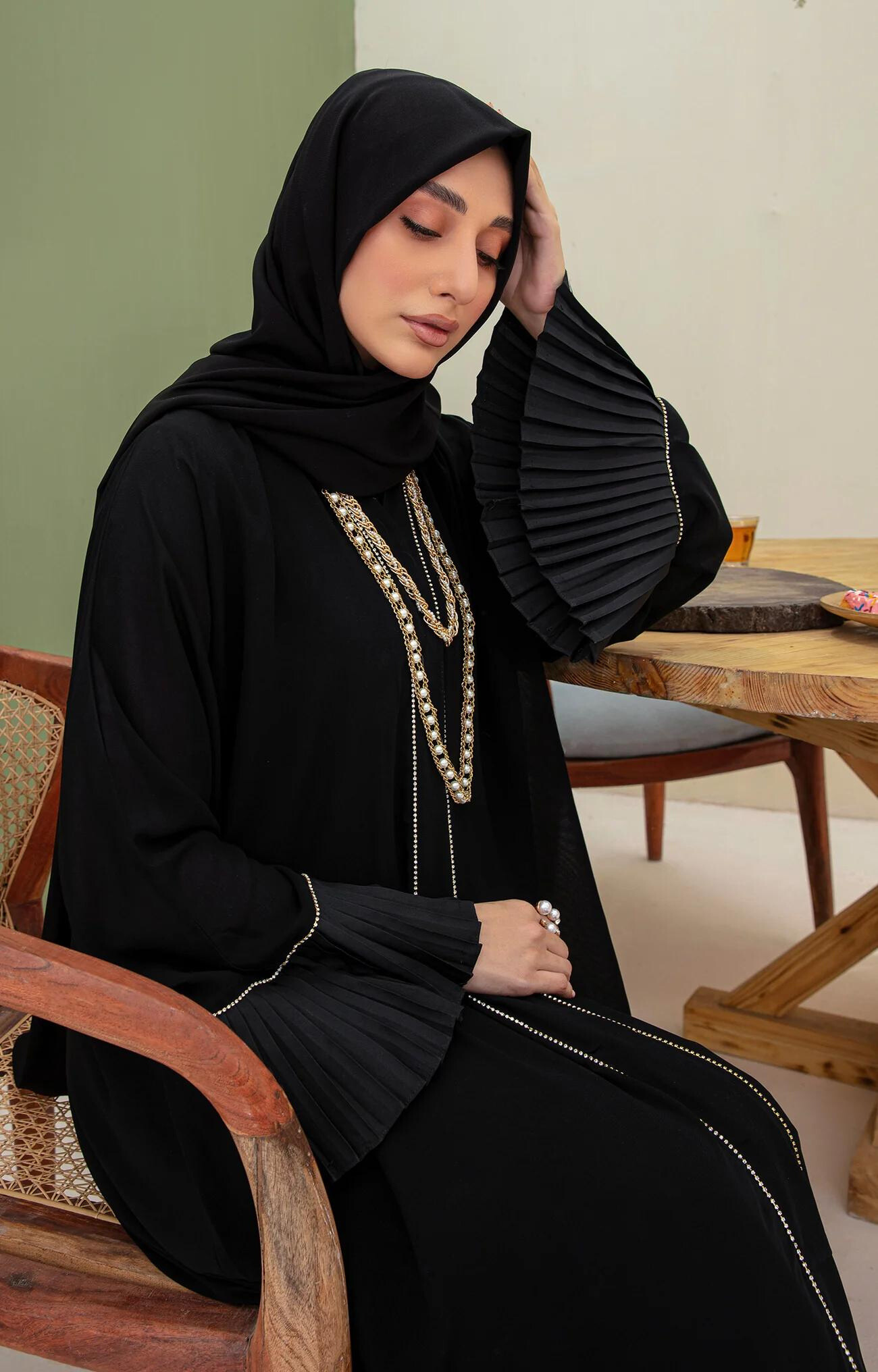Elmira Front Open Abaya Fashionable Quality Piece Variety Colours And Customisations Branding