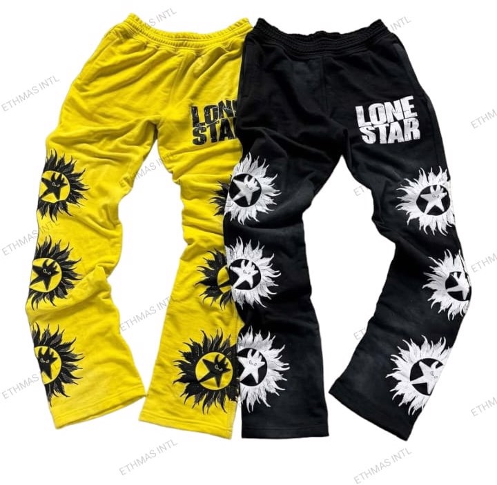 Customized Unisex Screen Printing Cotton Fleece Sweatpants