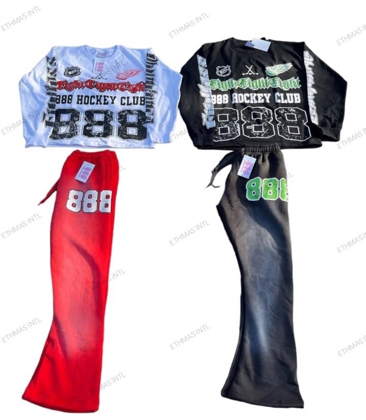 Customized Cotton DTF Print SweetShirt and Flare Pant 