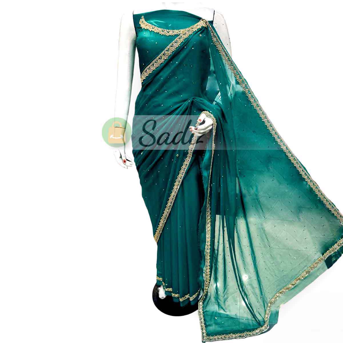 Unstitched Chiffon Party Wear Saree
