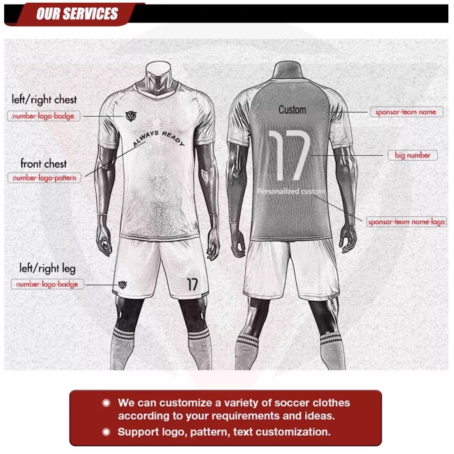 New fashionable Soccer Uniform 100% Polyester Comfortable fit Sports Wear Soccer Uniform Top Quality - view 7