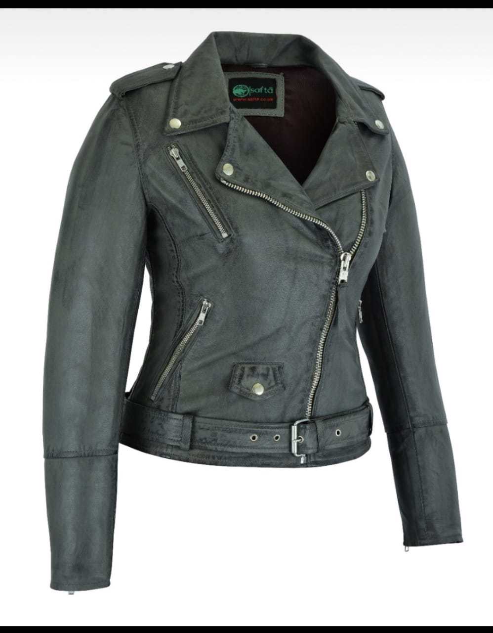 ladies sheep leather biker jacket