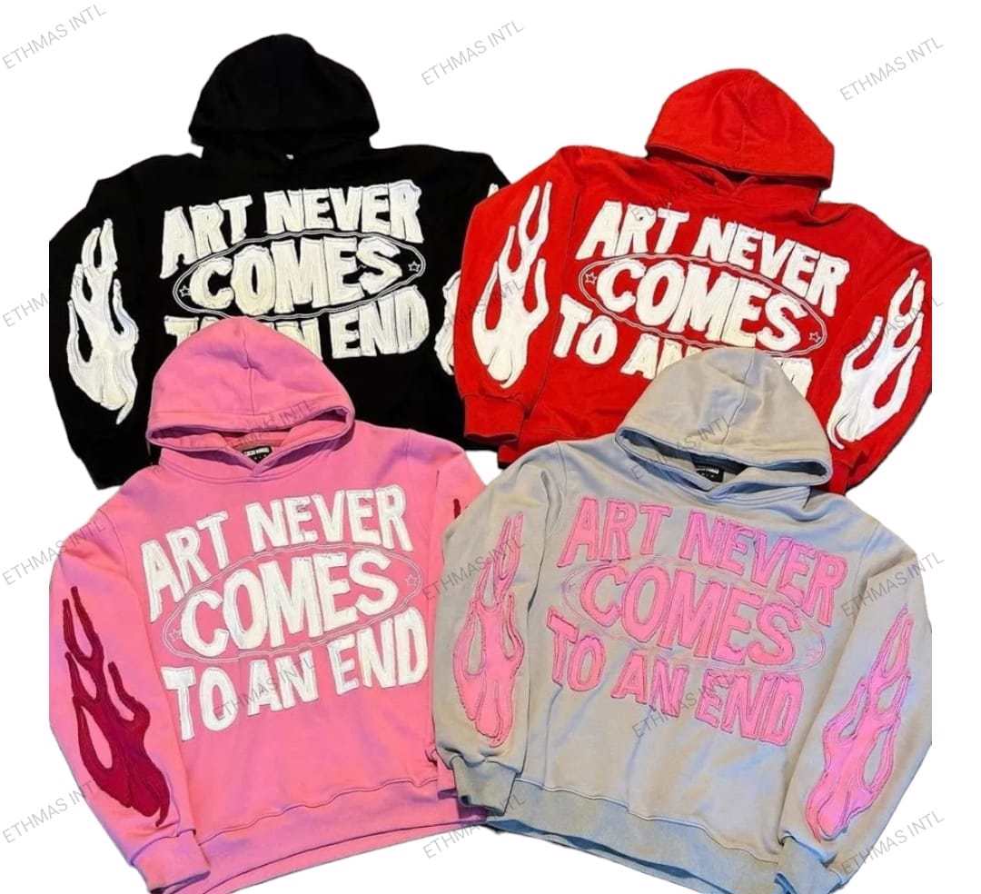 Customized Cotton Fleece Hoodies Distressed Embroidery 