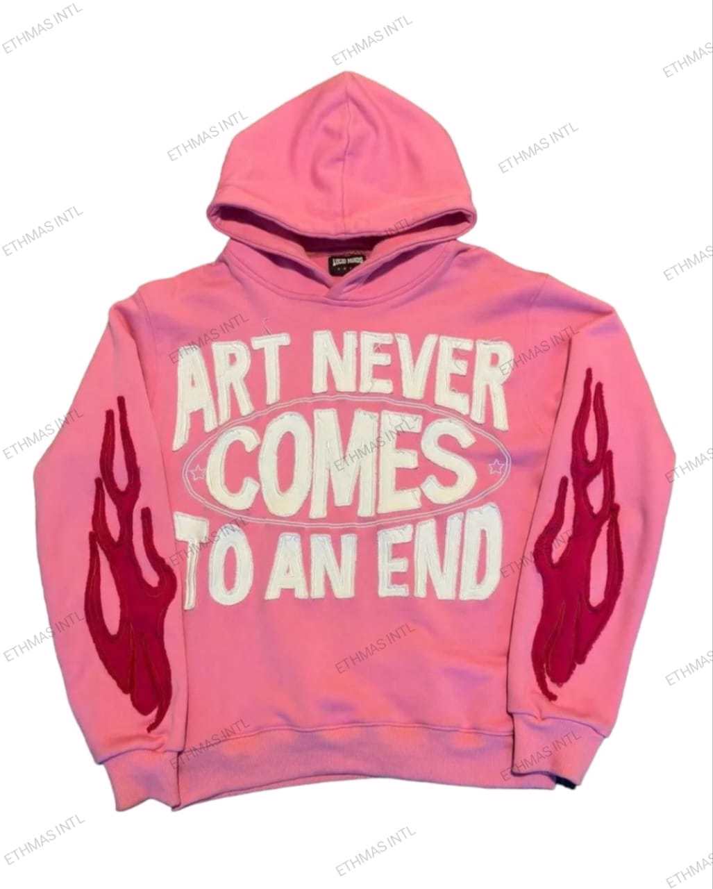 Customized Cotton Fleece Hoodies Distressed Embroidery  - view 7