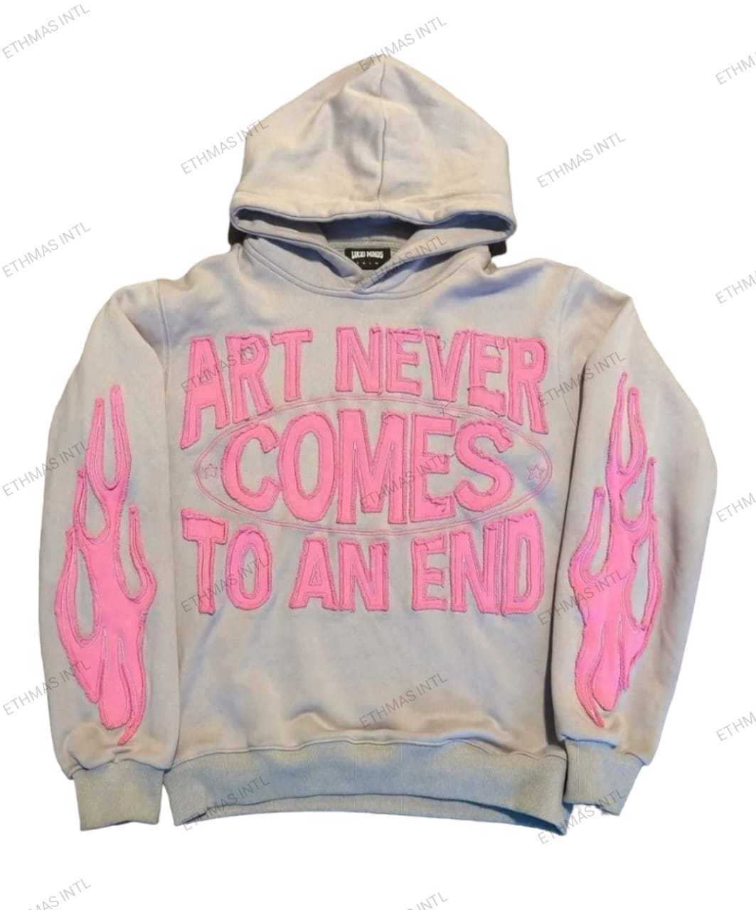 Customized Cotton Fleece Hoodies Distressed Embroidery  - view 11