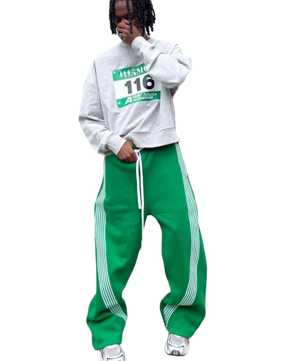 Customized Cotton Fleece Wide Bottom Pants - view 3