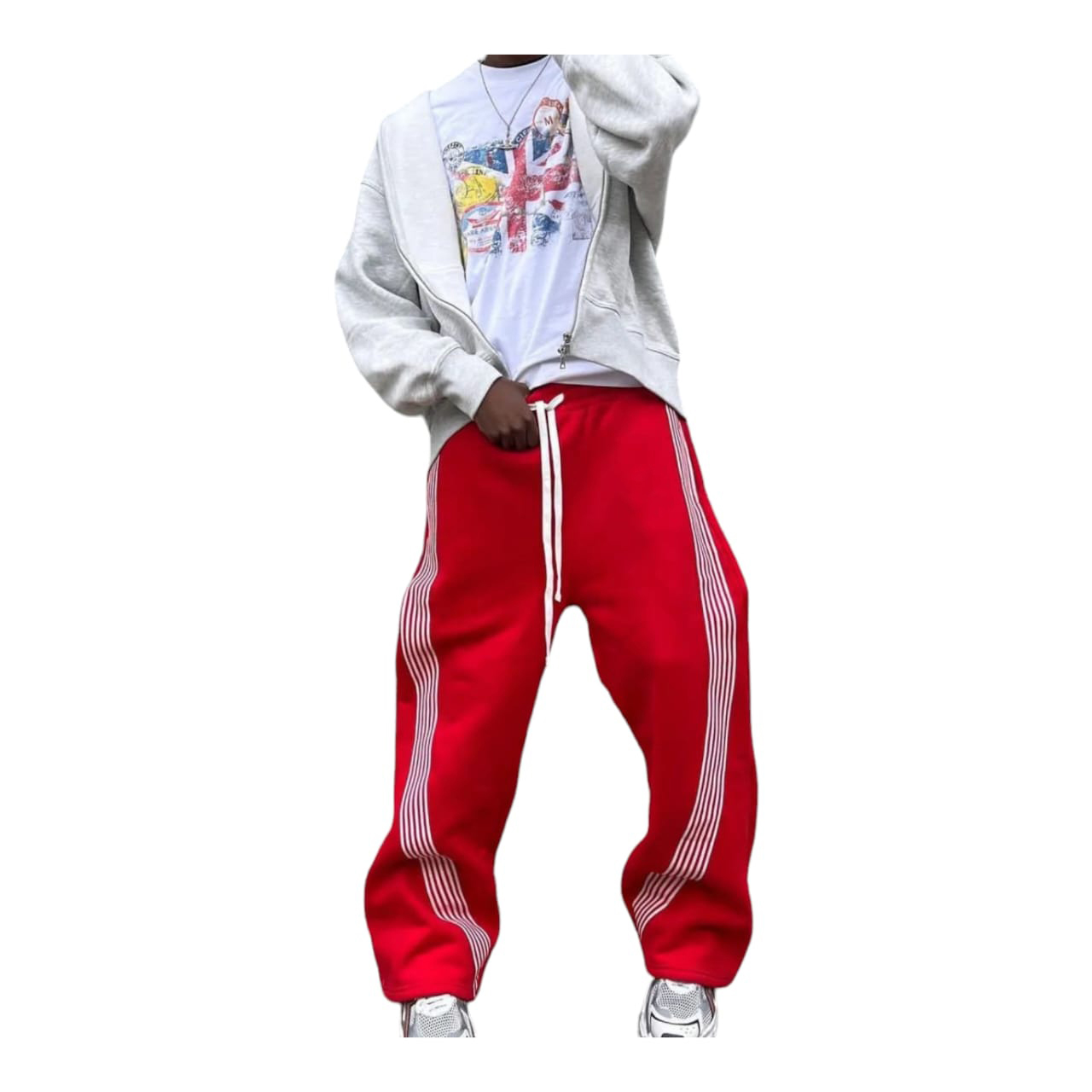 Customized Cotton Fleece Wide Bottom Pants - view 7