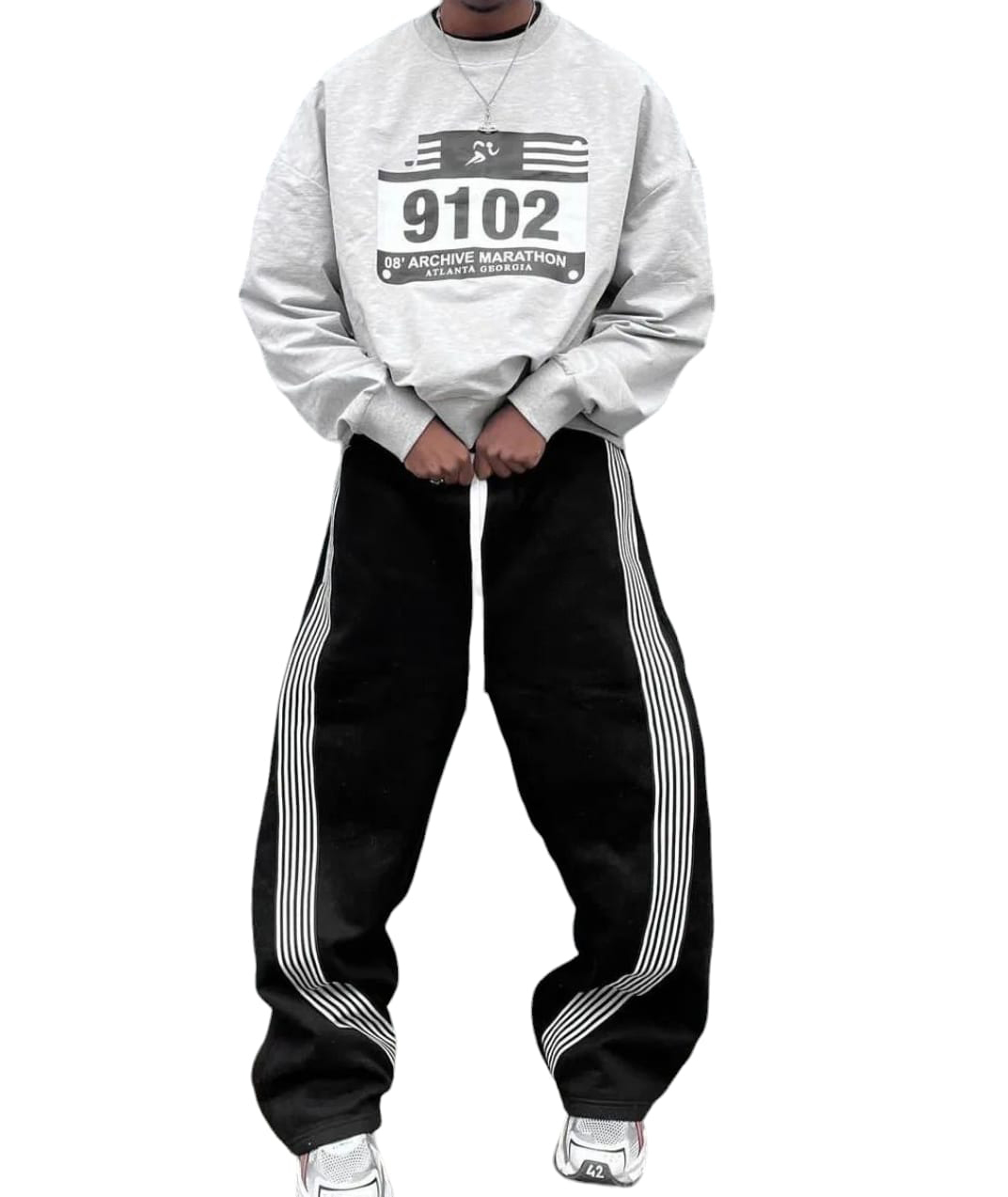 Customized Cotton Fleece Wide Bottom Pants - view 10