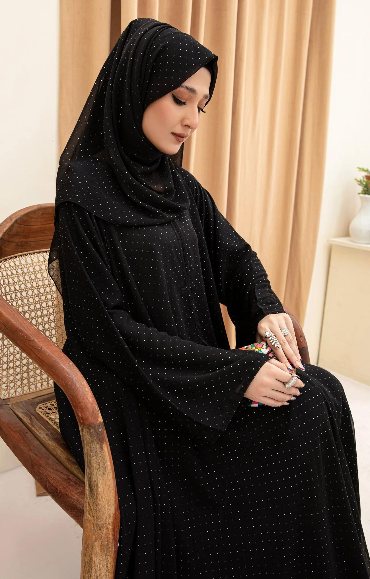 Lian Black Modest Wear Fashionable Abaya Quality Piece Variety Colours And Customisations Branding - view 3