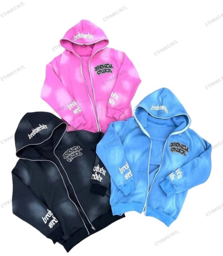 Customized Sun Fade& DTF Print Full Zipper Tracksuits