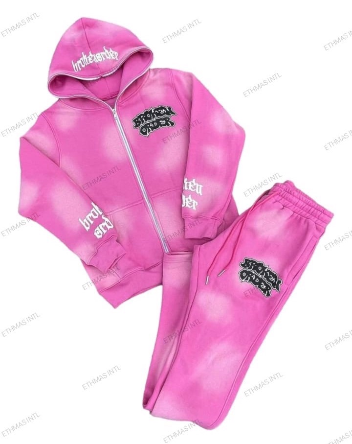 Customized Sun Fade& DTF Print Full Zipper Tracksuits - view 2