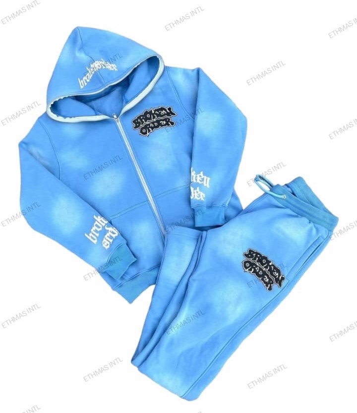 Customized Sun Fade& DTF Print Full Zipper Tracksuits - view 4