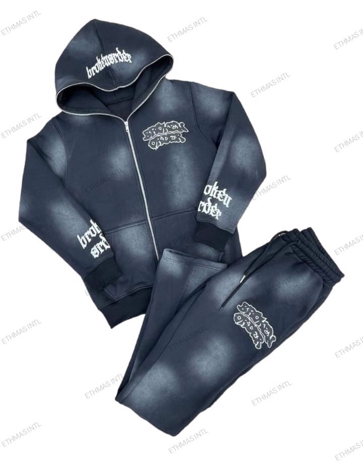 Customized Sun Fade& DTF Print Full Zipper Tracksuits - view 9
