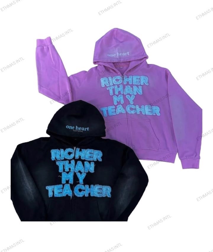 Customized Distressed Embroidery & Screen Print Unisex Hoodies - view 12