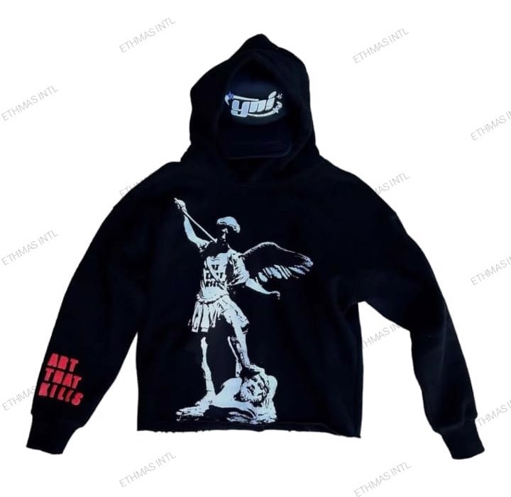 Customized Puff Print & Screen Print Unisex Crop Hoodies - view 5