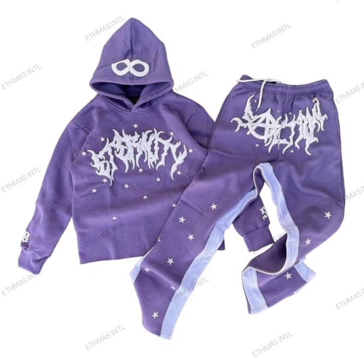 Customized Crop hoodie & Flare Pant with Puff Print