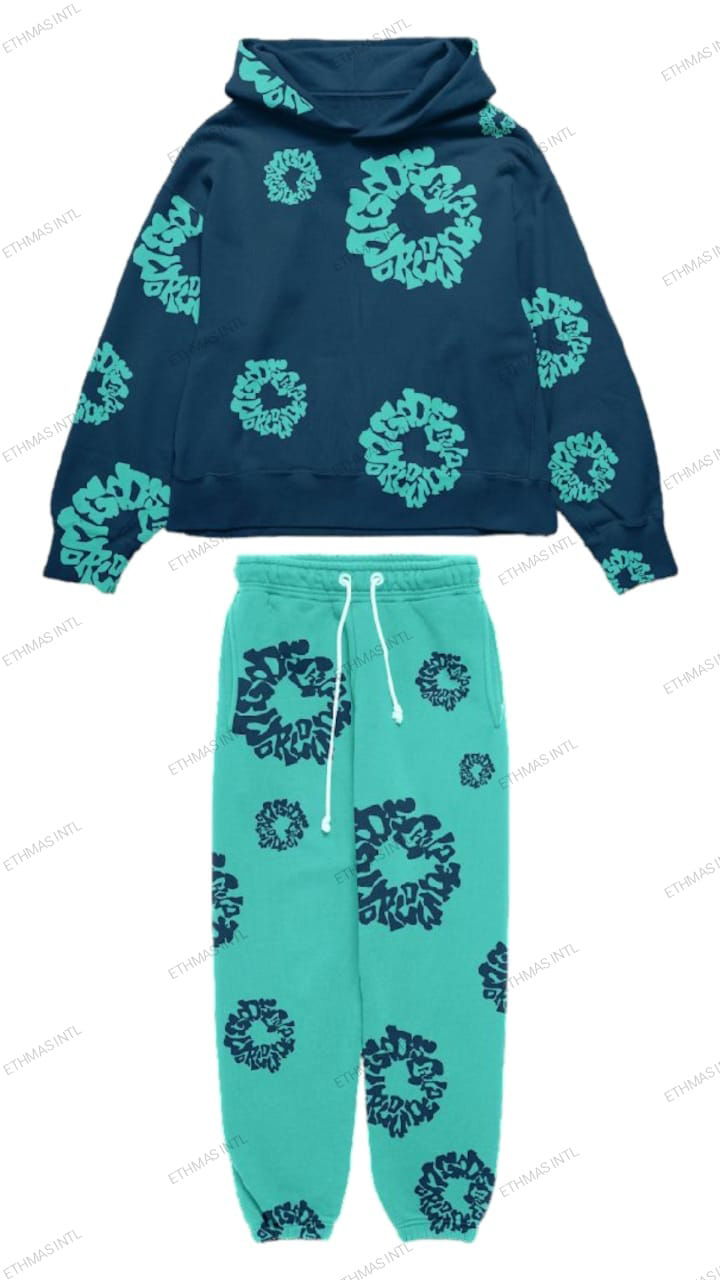 Customized Two Tone Screen Print Cotton Fleece Track Suits  - view 2