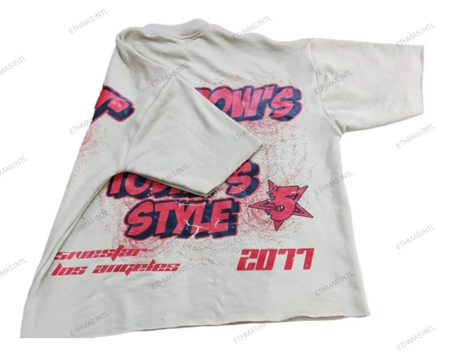 Customized French Terry Fabric DTF Print Oversize Crop Tshirt Drop Shoulder Tshirt - view 12
