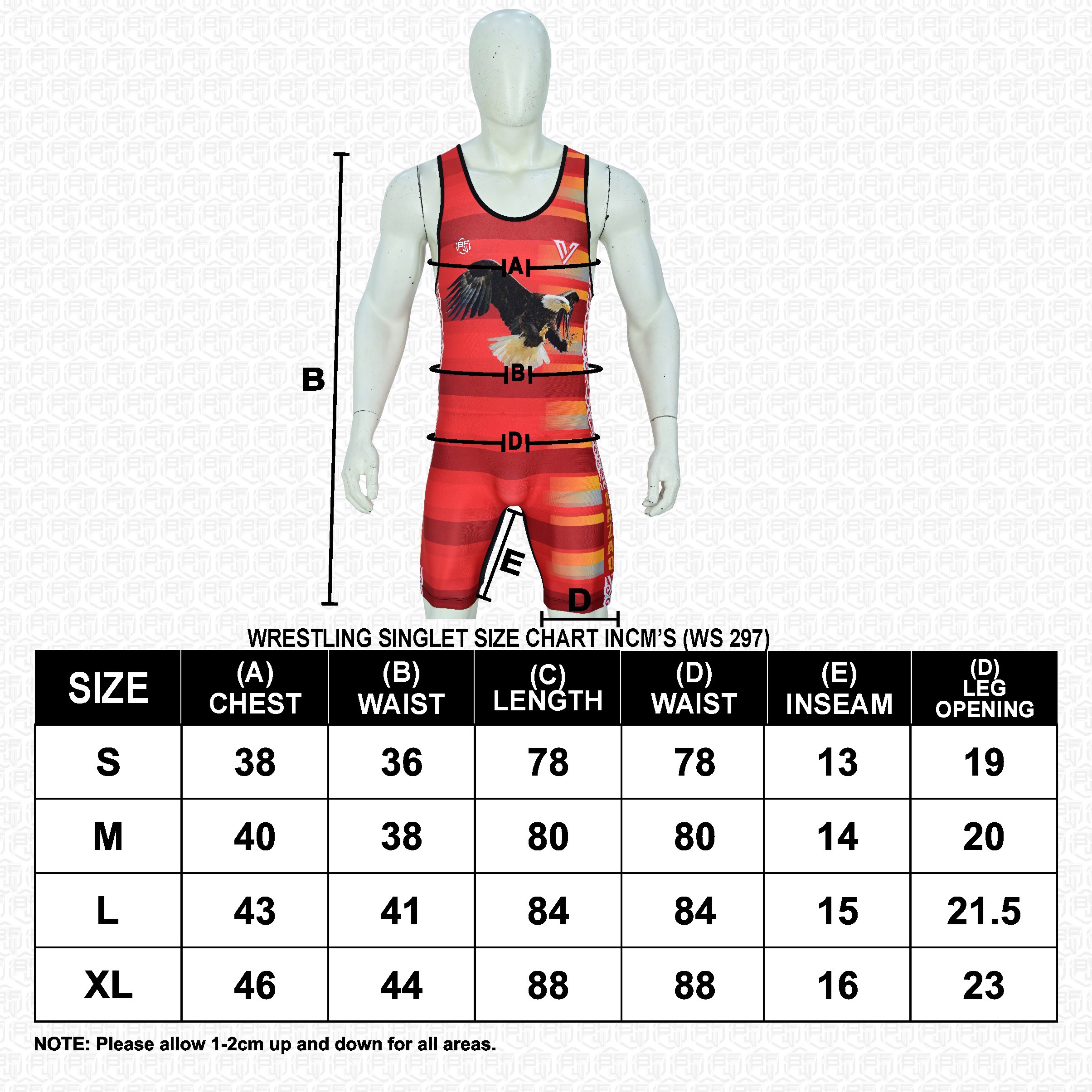Custom wrestling singlet: durable, moisture-wicking, flexible, snug fit, flatlock seams, breathable - view 16