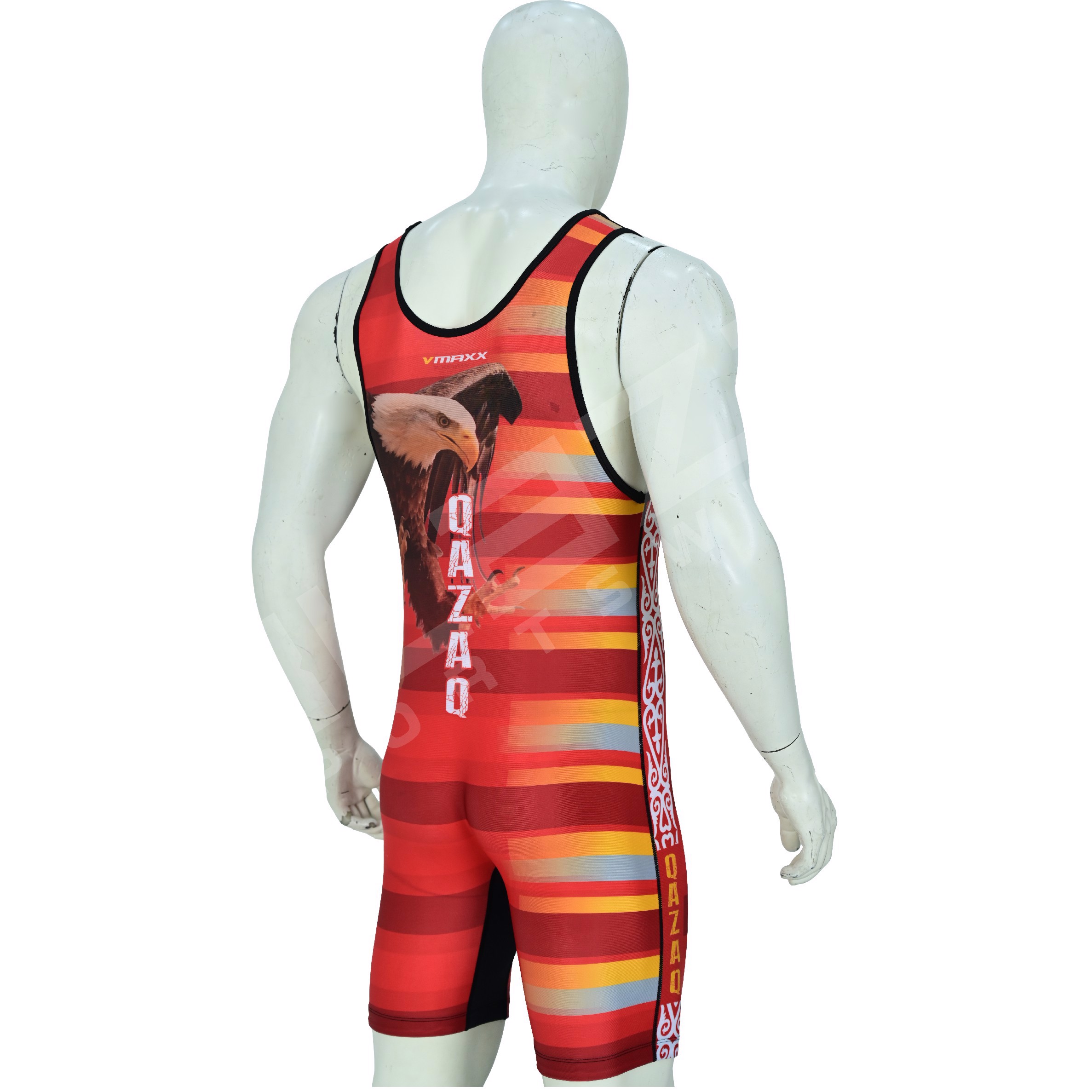 Custom wrestling singlet: durable, moisture-wicking, flexible, snug fit, flatlock seams, breathable - view 24