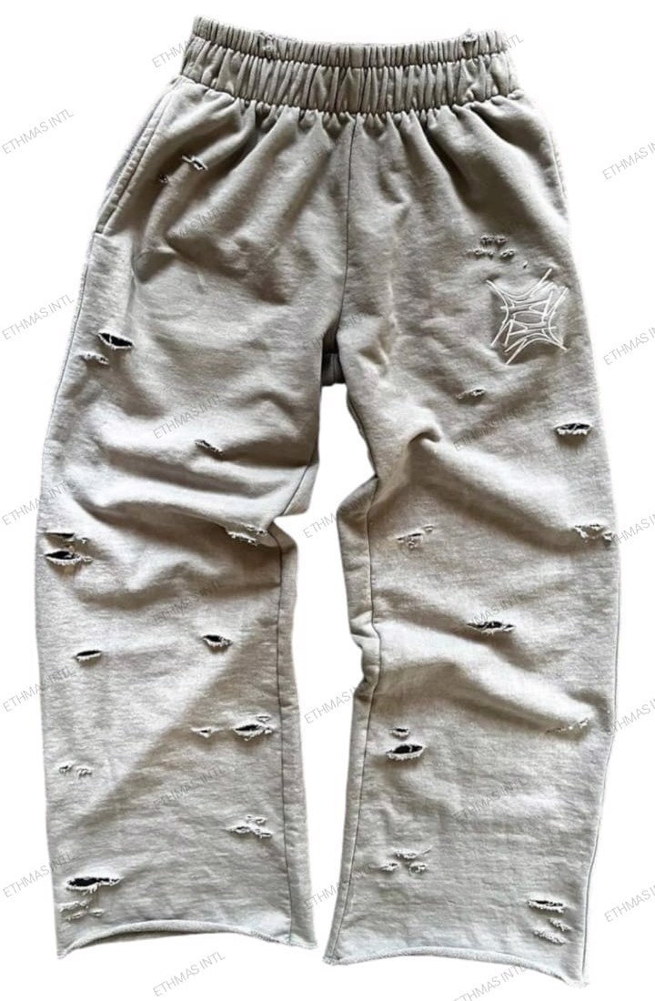 Customized French Terry Distressed Wide Bottom Pant&Trousers 