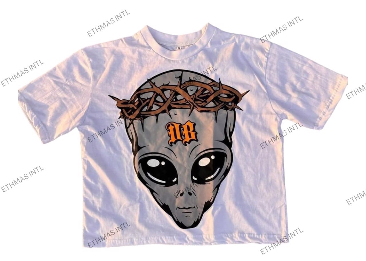 Customized French Terry Fabric DTG Print Oversize Crop Tshirt Drop Shoulder Tshirt