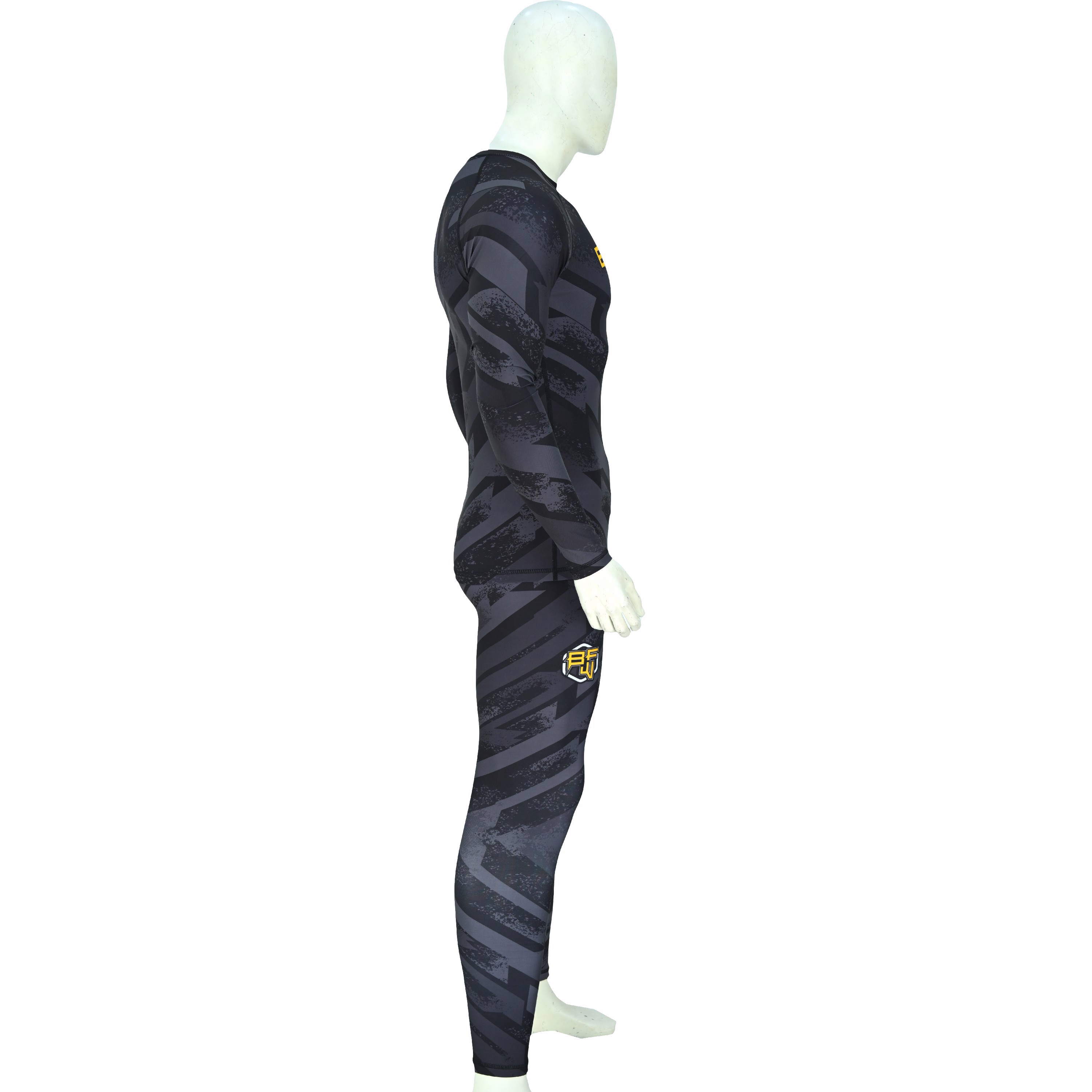  Custom High Quality Design Sublimation Printed Long Sleeve Rash guard Spandex Polyester Men BJJ 