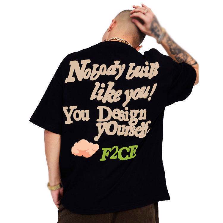 100% Cotton Oem Tshirt Custom 3D Foam Puff Printing Unisex Short sleeve