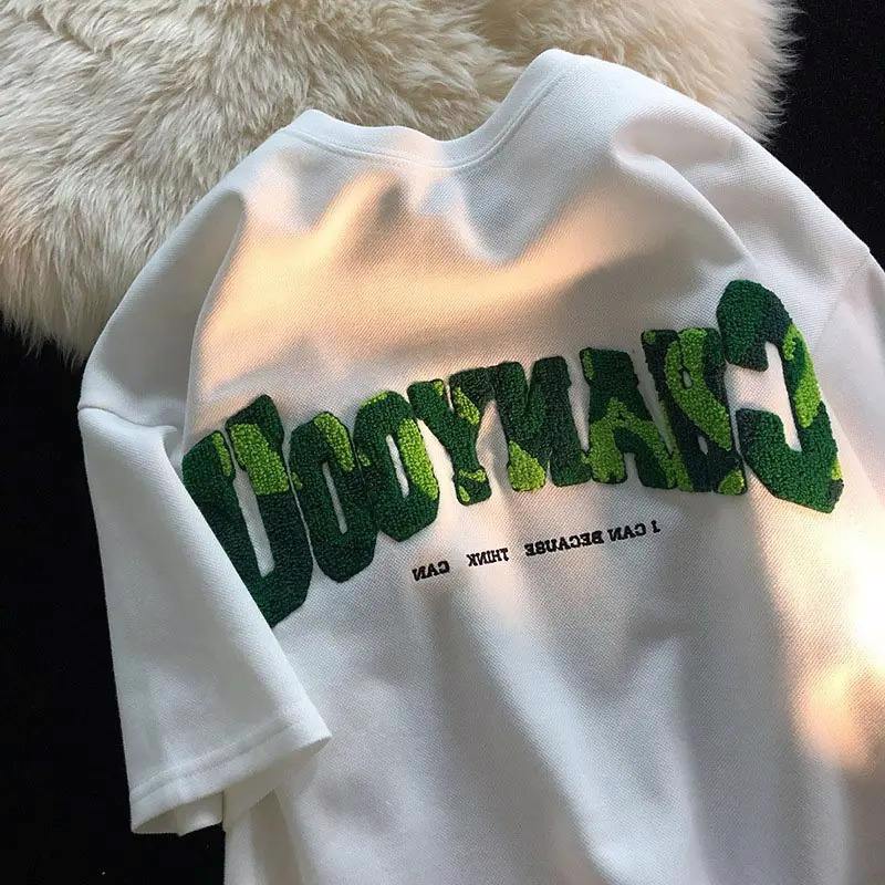 Blank Mens Oversized T Shirt Custom Puff Printing Logo Plus Size