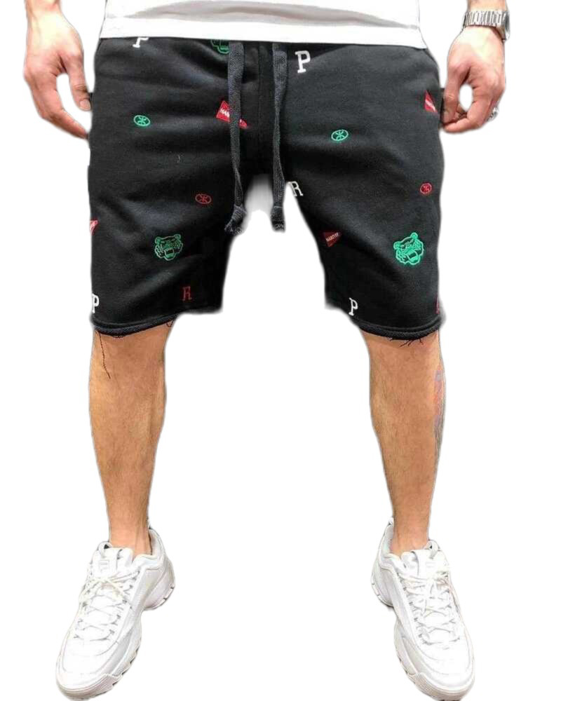 Wholesale Custom Logo Embroidery Men's Cotton Fleece Short with Pockets Shorts print texture for men - view 13