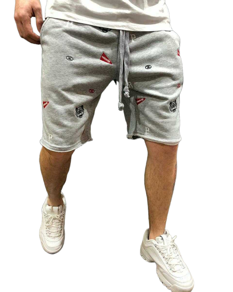 Wholesale Custom Logo Embroidery Men's Cotton Fleece Short with Pockets Shorts print texture for men - view 15