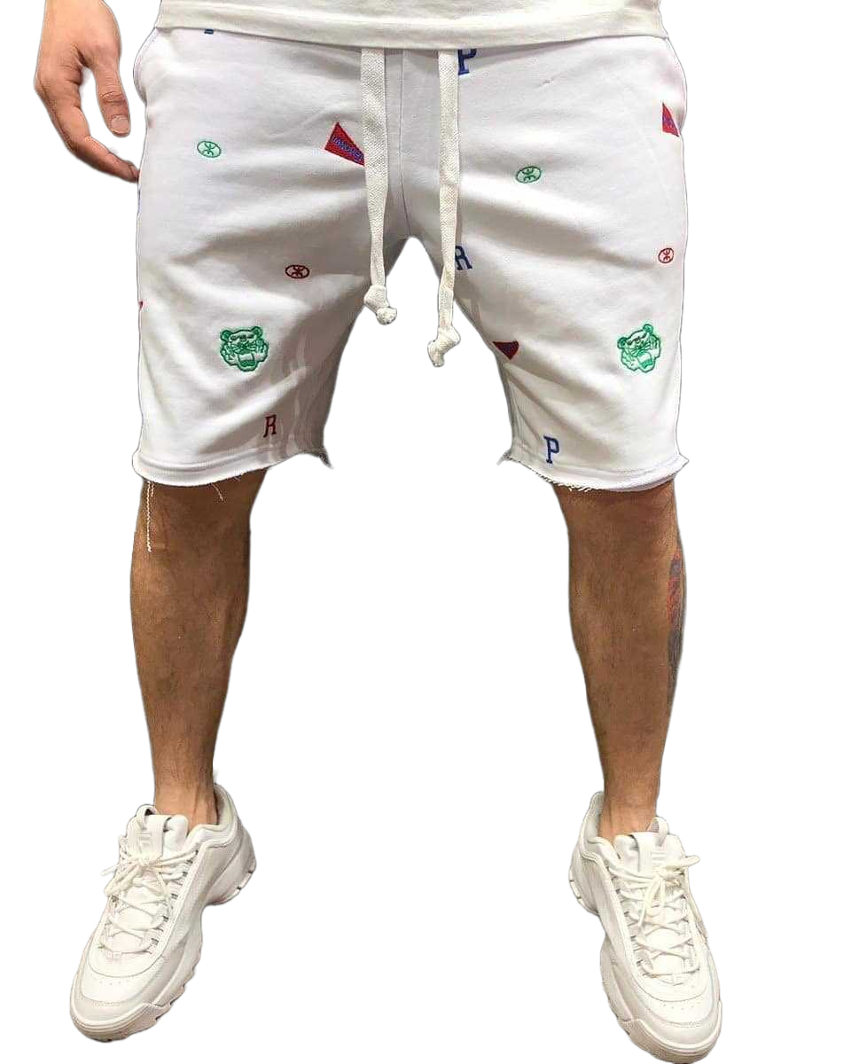 Wholesale Custom Logo Embroidery Men's Cotton Fleece Short with Pockets Shorts print texture for men - view 17