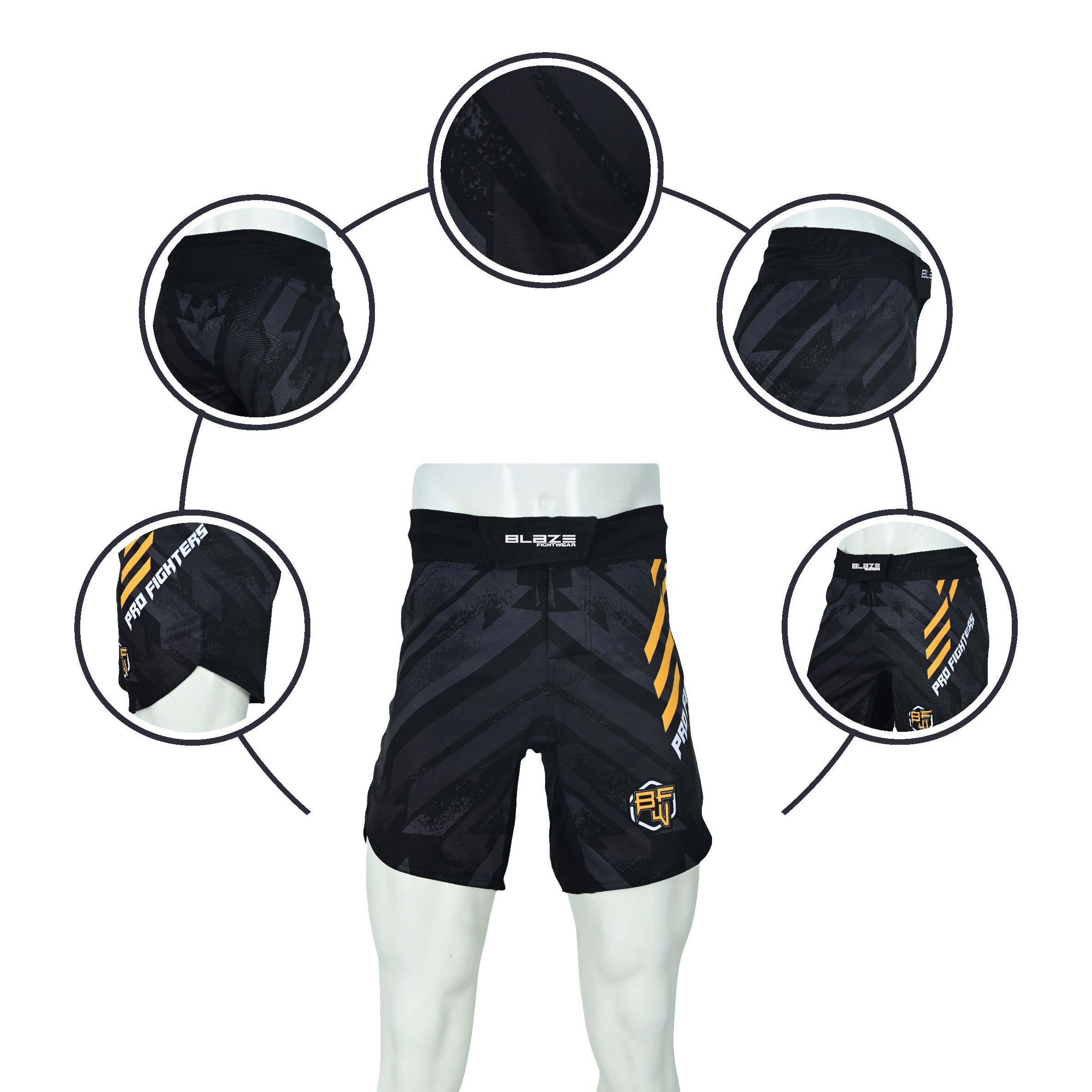 Craft your own lightweight, durable MMA shorts with four-way stretch for BJJ and No-Gi training - view 7