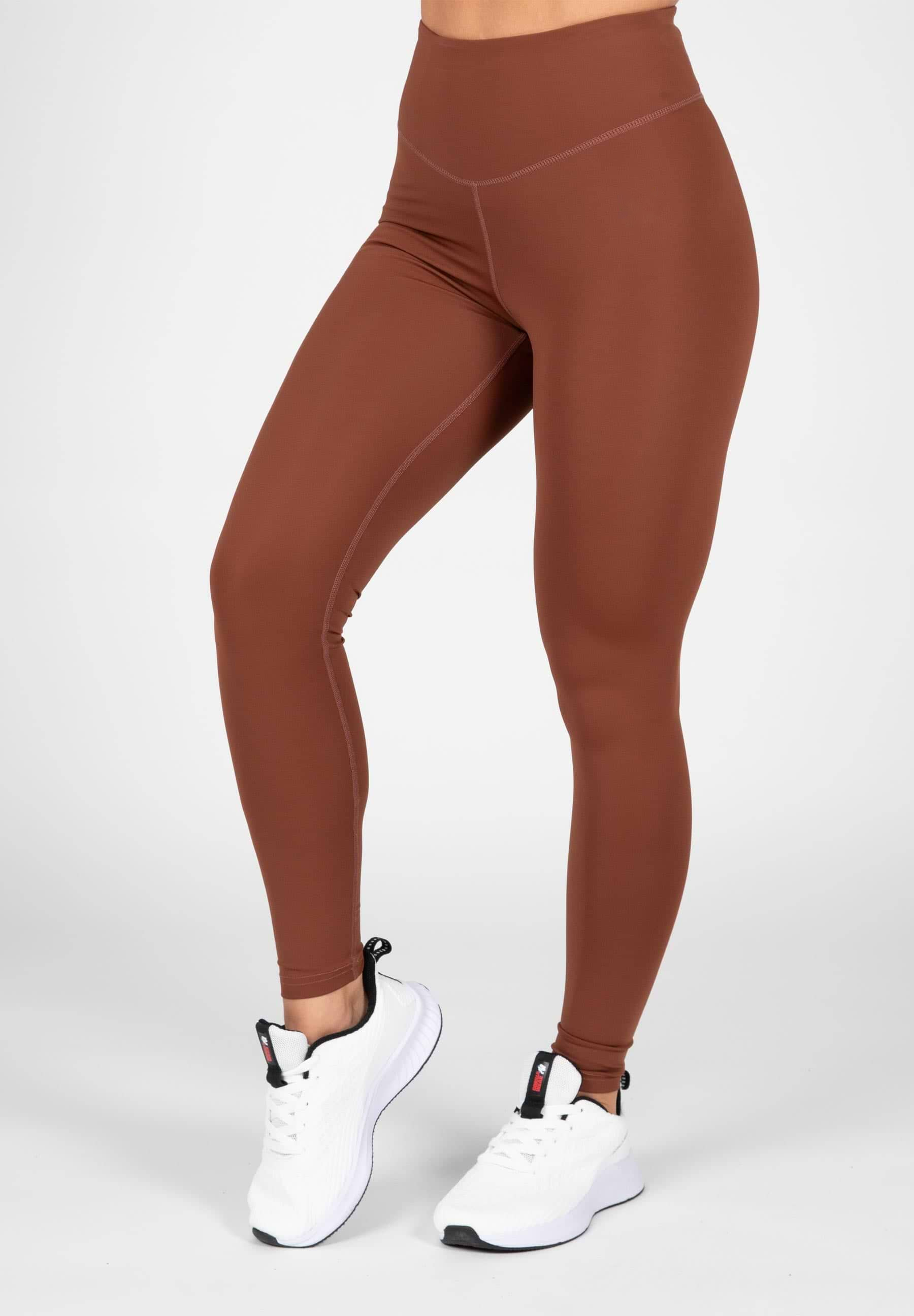 Leggings Brown High Quality Gymwear Spandex Squat Proof Wear - view 4