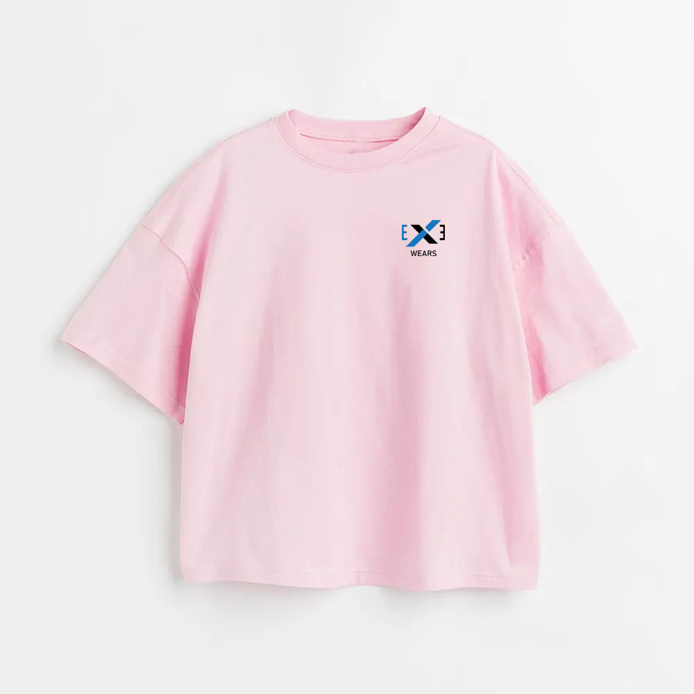 Custom Logo Heavyweight 280 GSM Streetwear T-shirt 100% Cotton Plain T-shirt Women Pink Tee  - view 4