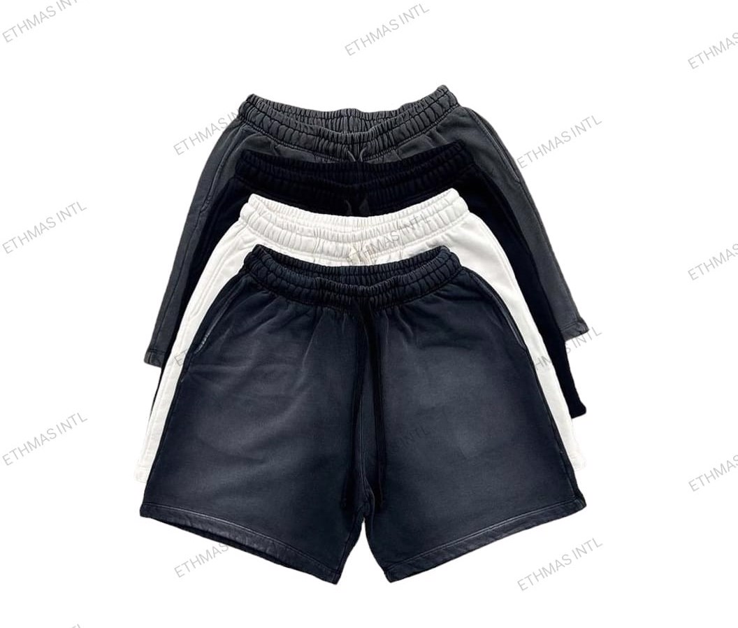 Customized Cotton French Terry Acid was Sun Fade Shorts - view 2