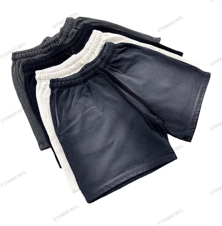 Customized Cotton French Terry Acid was Sun Fade Shorts - view 13